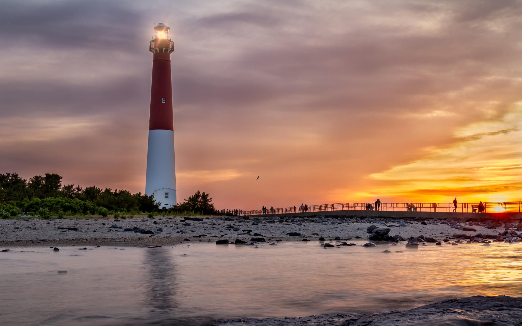 Barnegat Lighthouse at sunset, Long Beach Island, NJ — Ocean County Shore